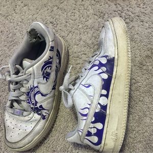 Nike painted purple airforces